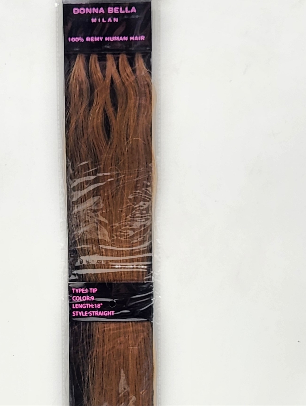 DONNA BELLA # 9 REMY 100% Human Hair 10 PIECES I TIP STRAIGHT Extensions 18" New